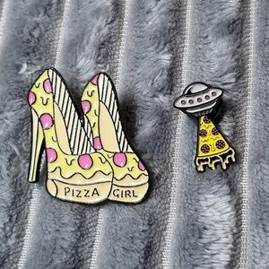 Pizza Themed Enamel Pin Set
